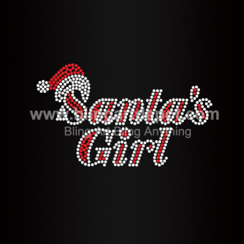 Santa's Girl Rhinestone Iron On Transfers Santa's Girl Rhinestone Iron On Transfers